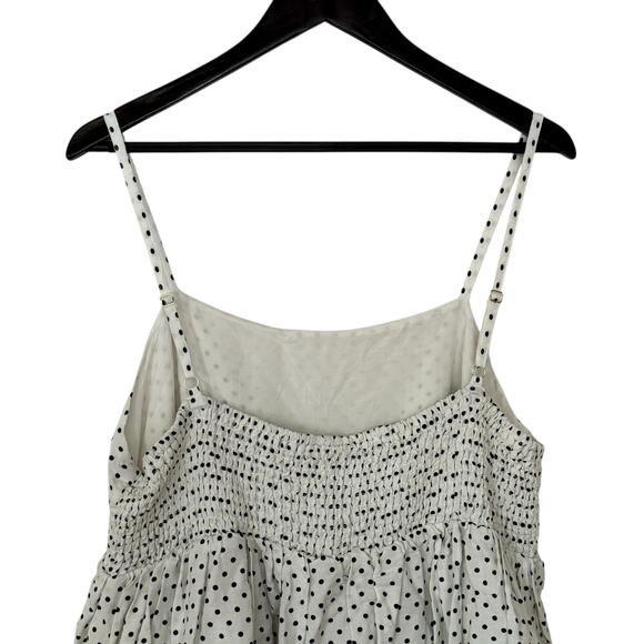 Kate Spade New York X Target Cream Black Mini Polka Dot Linen Baby Doll Tank Top - Picture 11 of 12